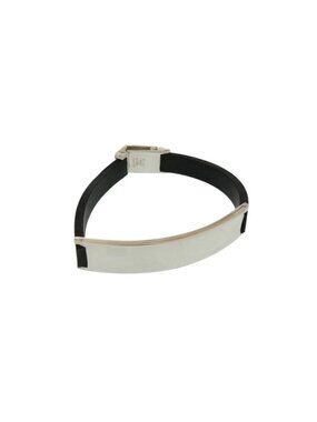 Gucci Rubber 925 Sterling Silver Black Bracelet